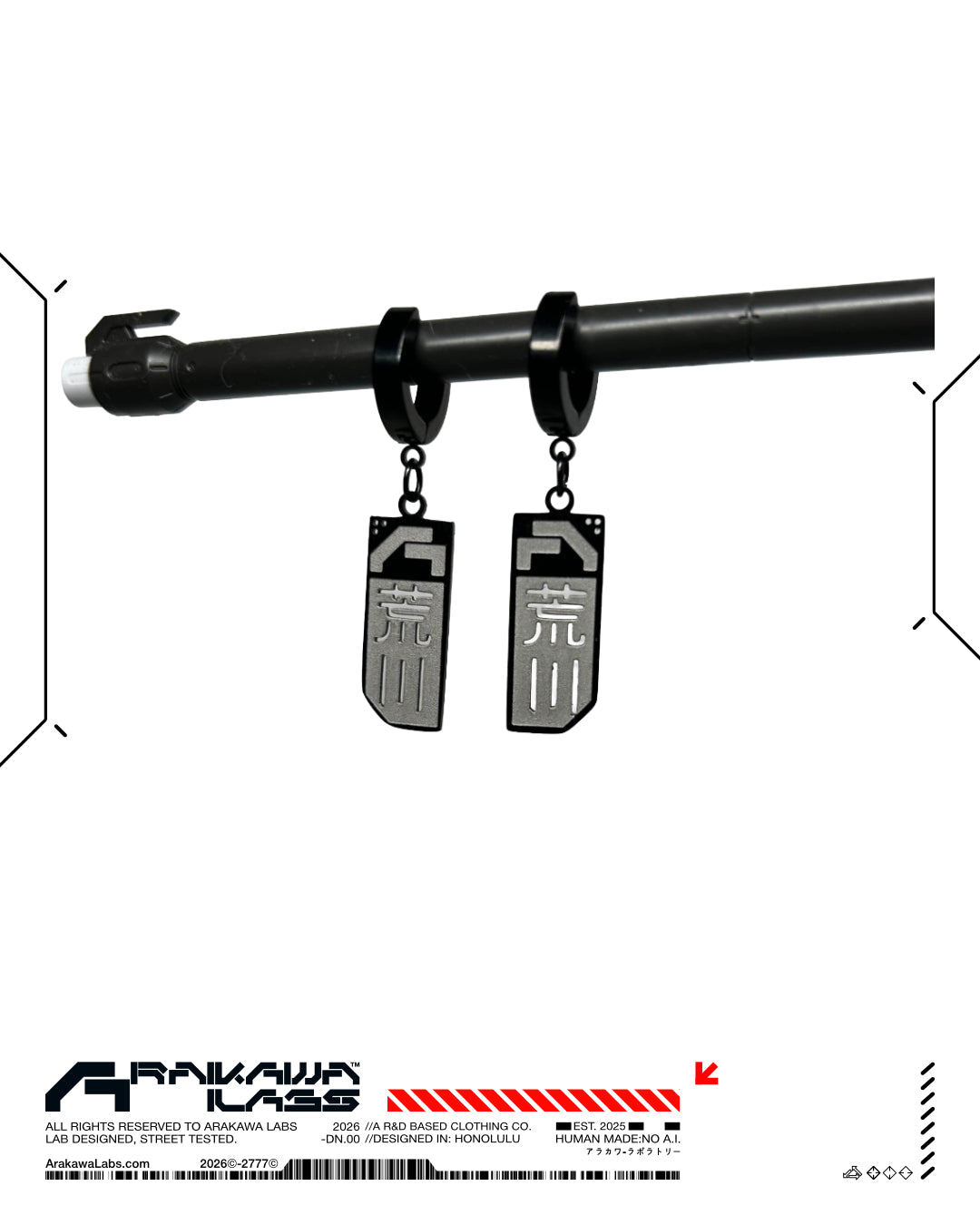 [LG-ER.B0000] Blk 荒川 Hanging Earrings