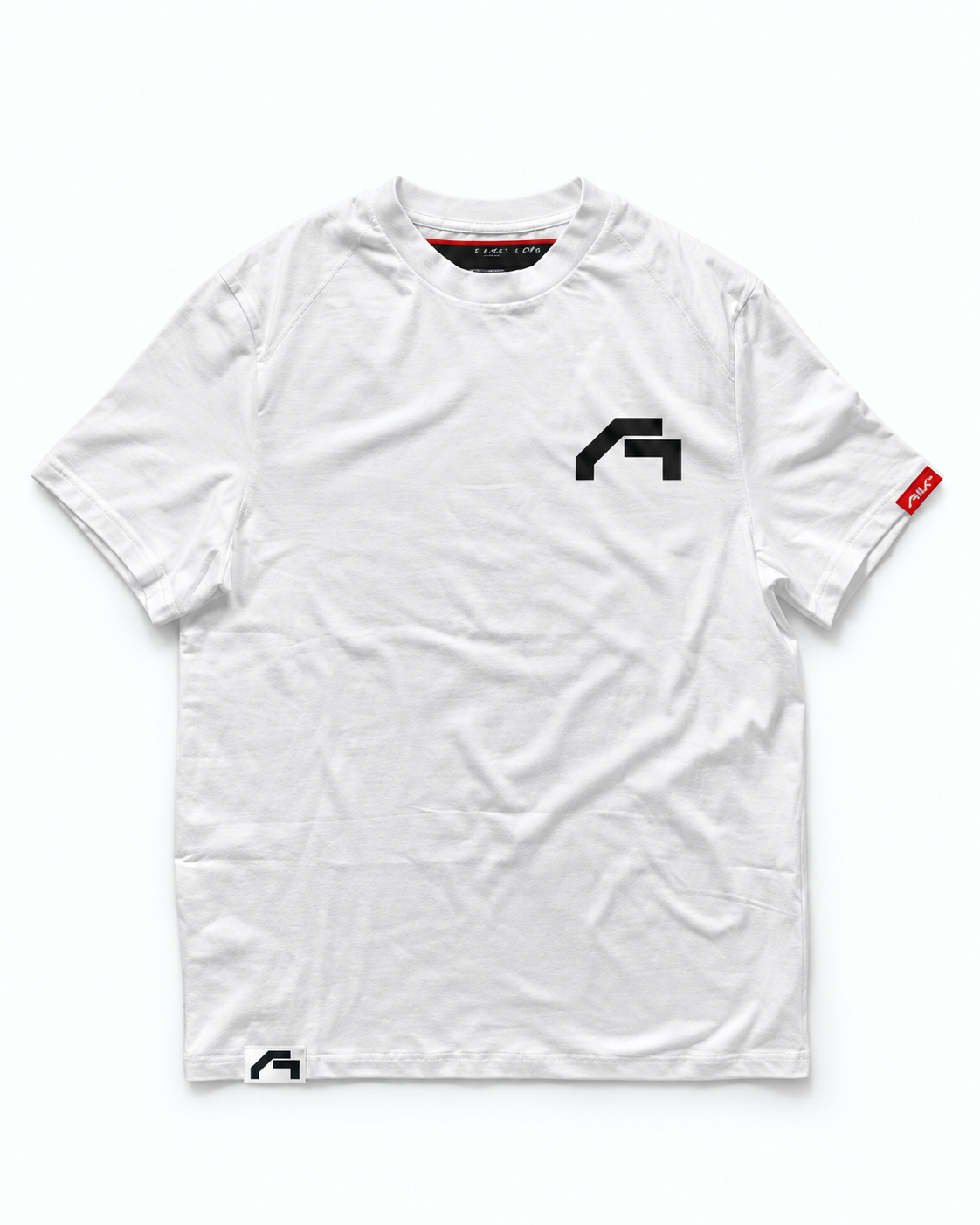 Raglan tee design 0001 in white, front layflat
