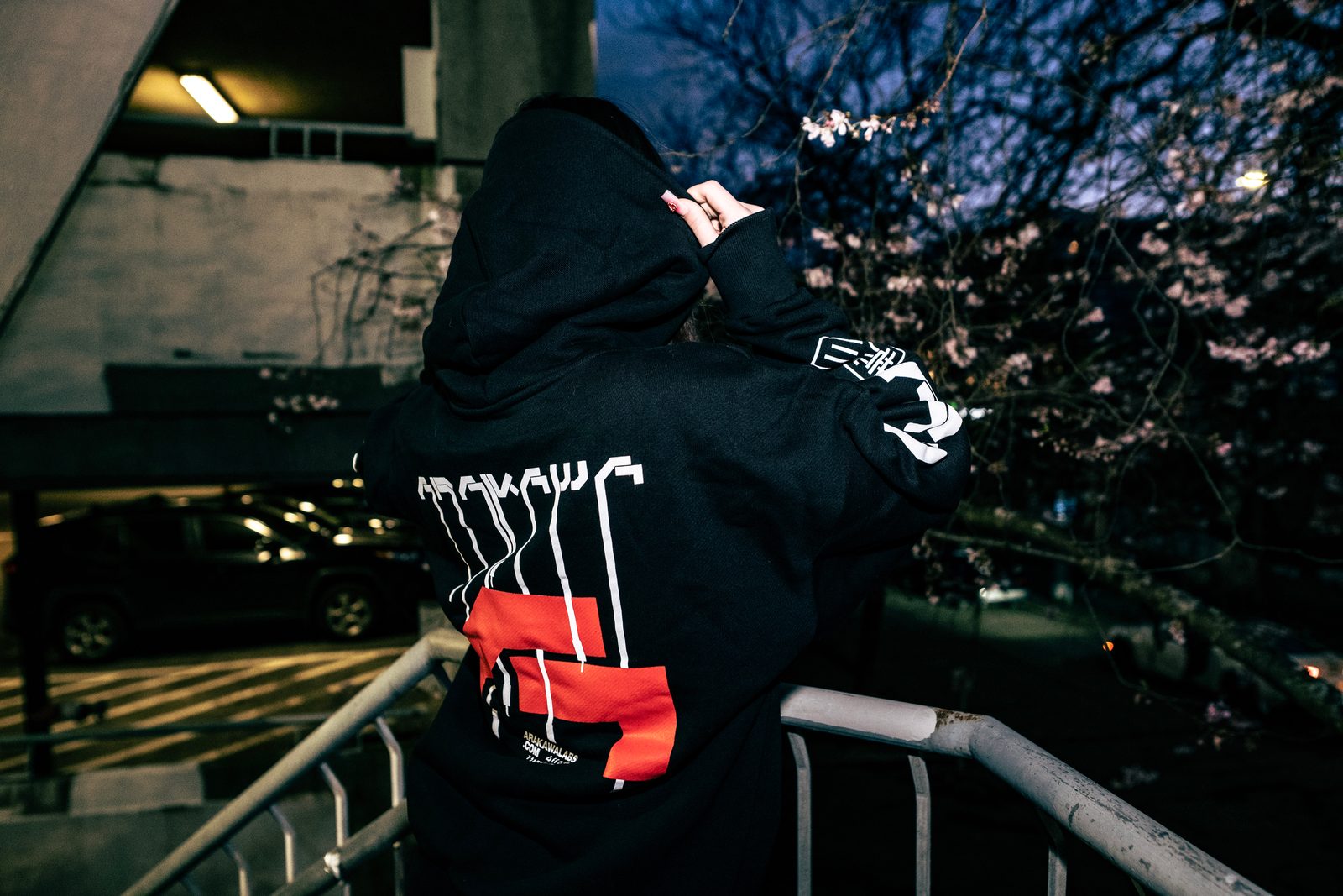 The Origin hoodie photography inside the Arakawa vector