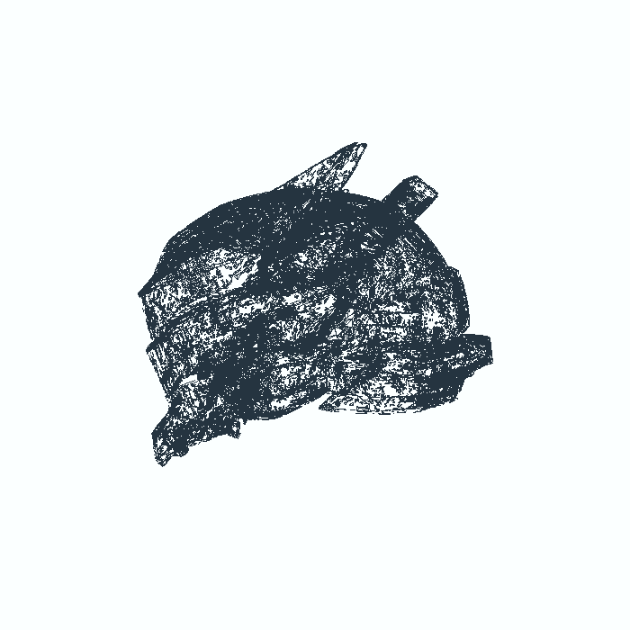 KO helmet exterior wireframe